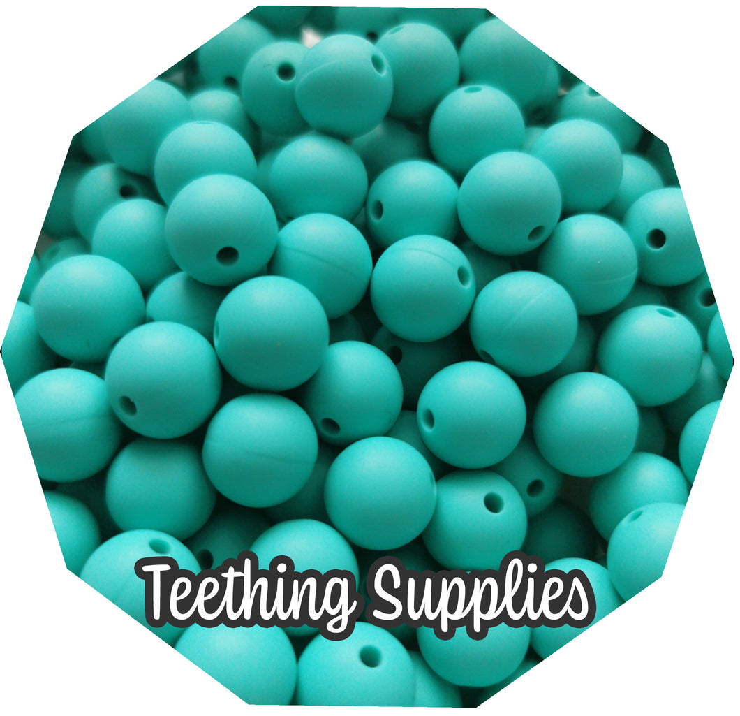 15mm Teal Silicone Beads (Pack of 5) Teething Supplies