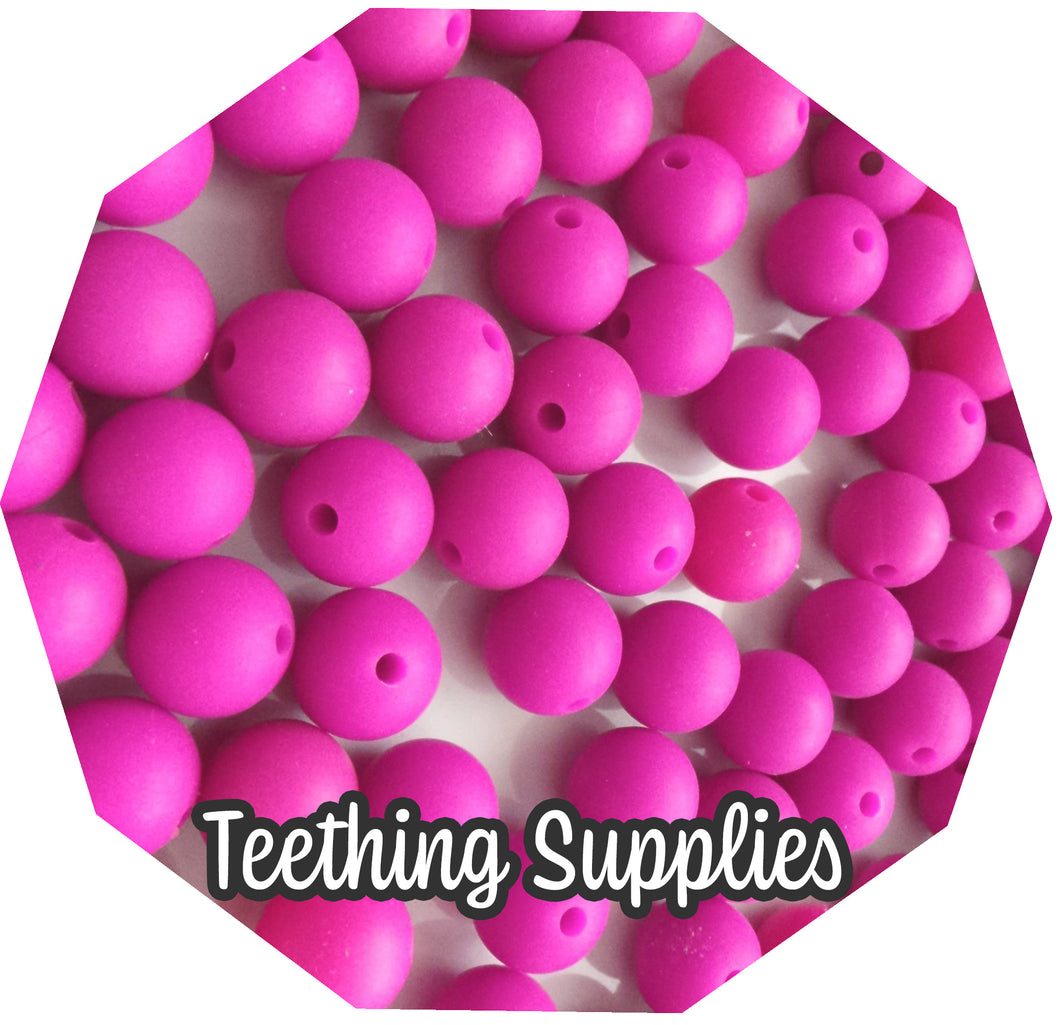 12mm Violet Red Silicone Beads (Pack of 5) Teething Supplies