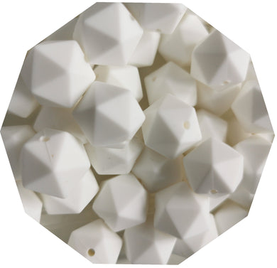 17mm White Silicone Beads (Pack of 5) - Teething Supplies UK