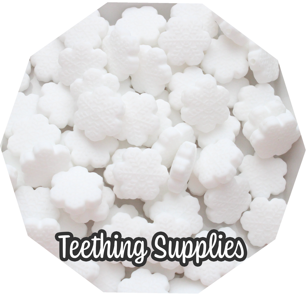 White Snowflake Bead
