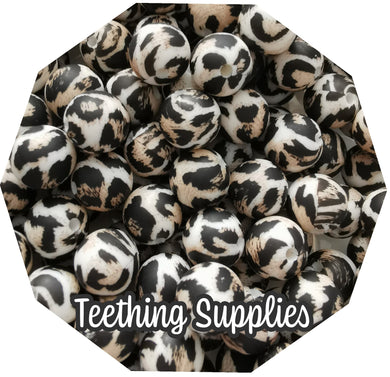 15mm Wild Leopard Silicone Beads (Pack of 5) Teething Supplies